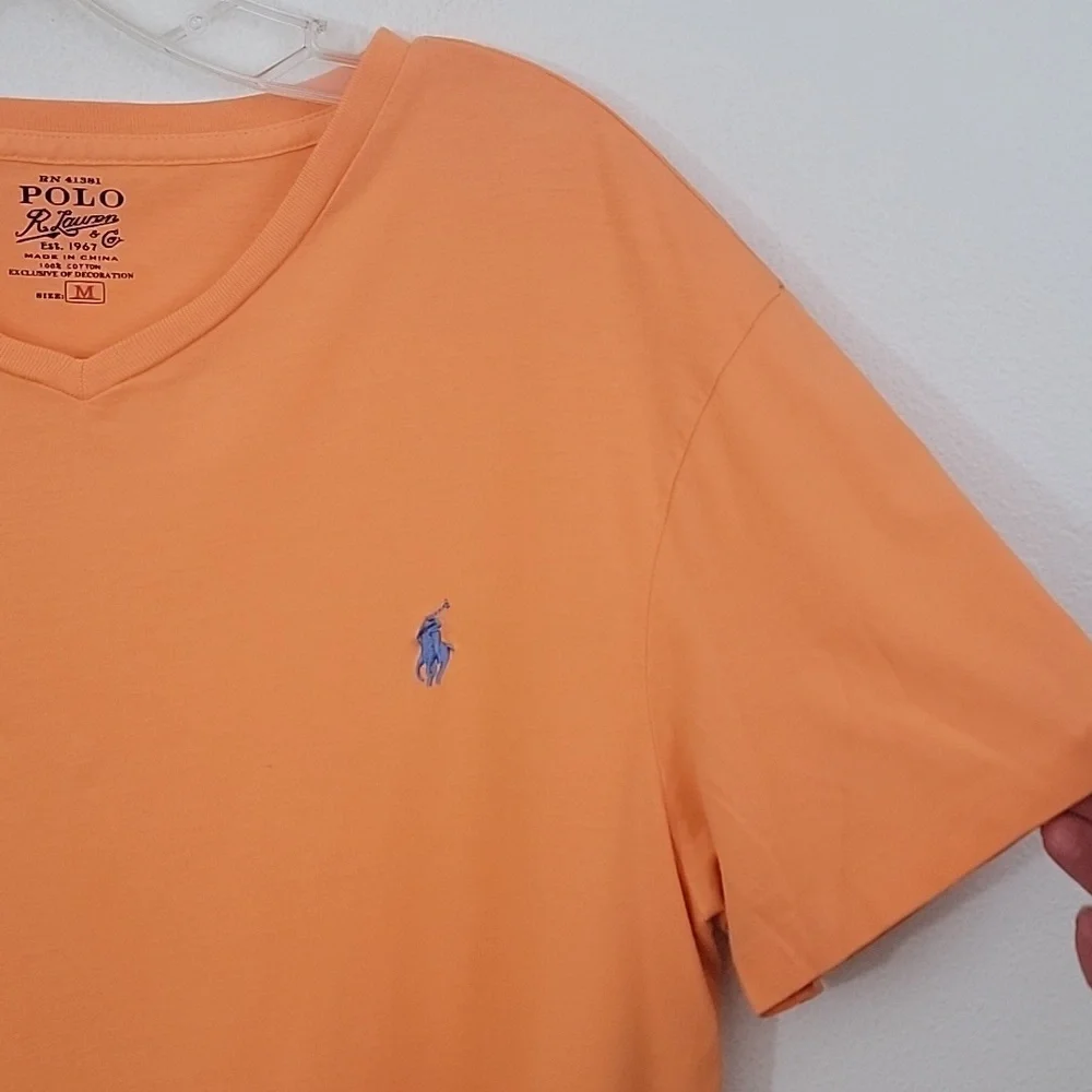 Ralph Lauren Polo Orange Short Sleeve Shirt Top M - Picture 5 of 12